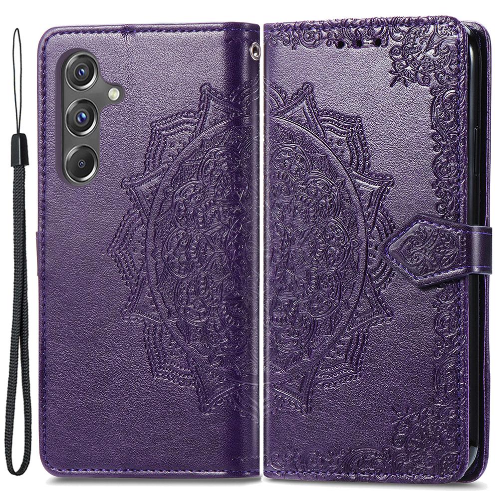 For Samsung Galaxy A15 4G/A15 5G Case Leather Embossed Mandala Pattern Phone Cover