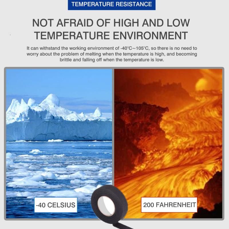 2 шт., 15 м/рулон, термостойкая клейкая тканевая лента для автомобильного кабельного жгута, ткацкий станок, электрическая нагревательная лента