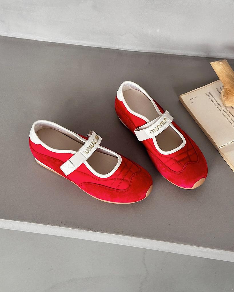 2025 Summer New Breathable Single Shoes Color Matching Retro Single Shoes Velcro Mary Jane Shoes Versatile Casual Moral Training Shoes Tide