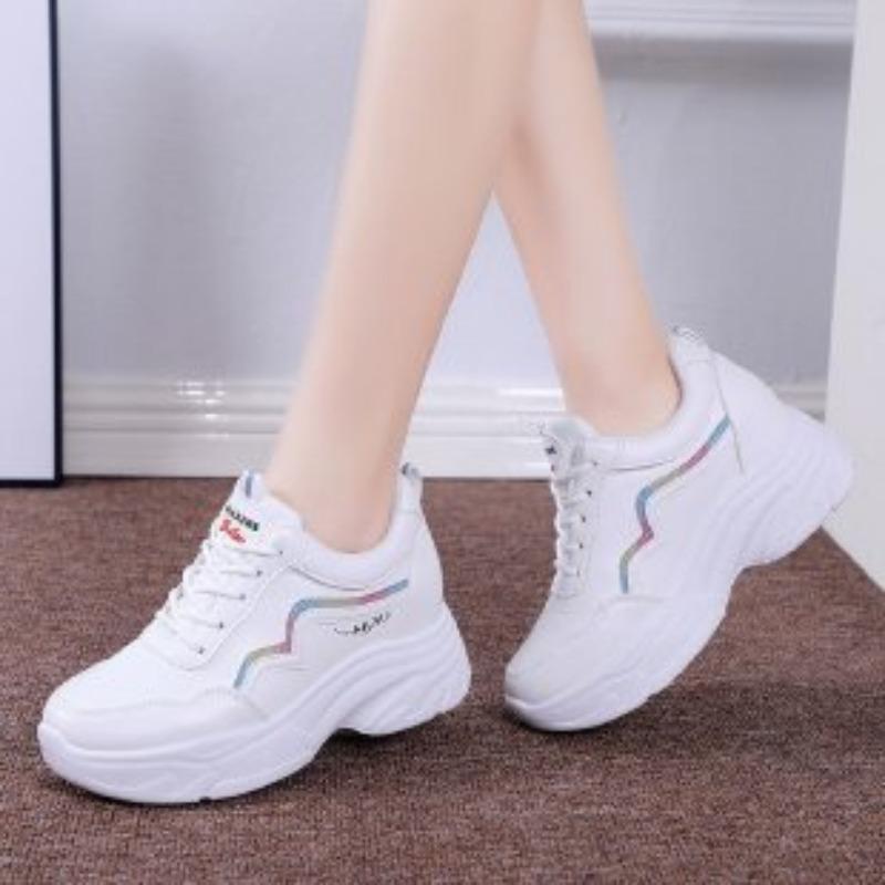 Hidden Heel White Shoes Women's Summer New Soft Bottom Wild Mesh Surface Shoes Sports Casual Shoes Women's Breathable Mesh Shoes