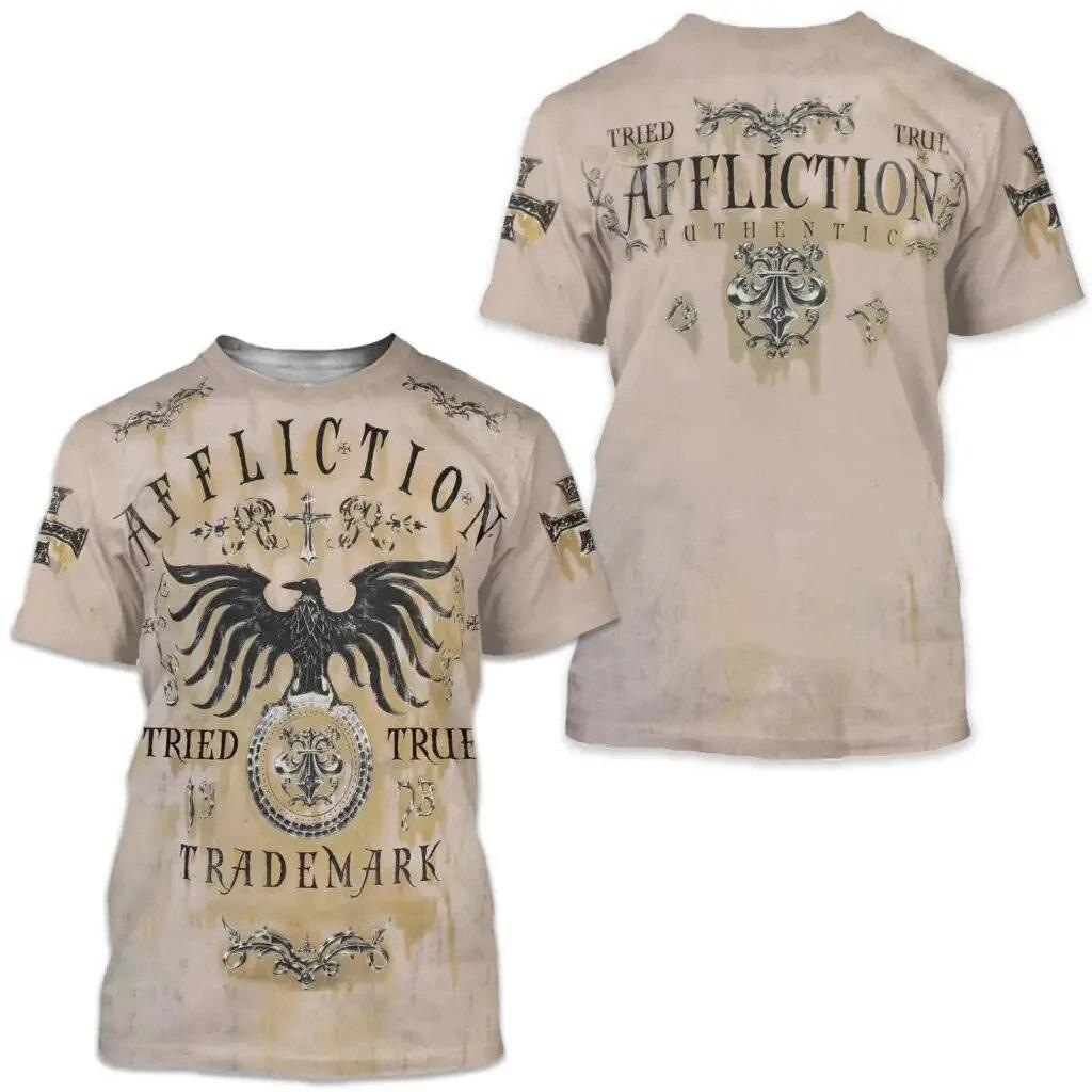 Мужская оверсайз винтажная футболка с 3D-графикой Affliction Archaic Colisson