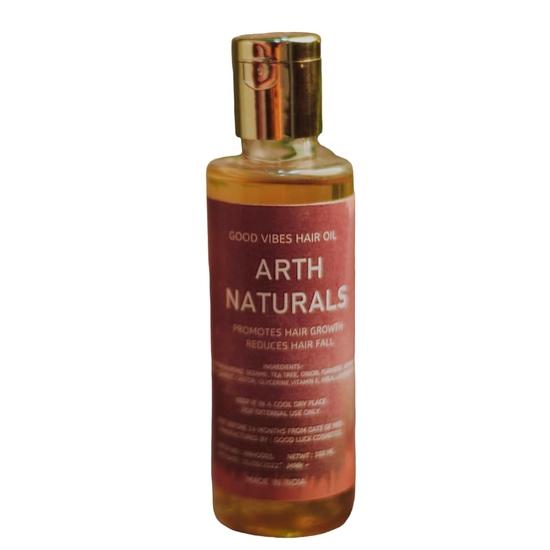 Arth naturals - Рост волос - Без перхоти - Без жестокости - Веганский - Натуральные ингредиенты - Масло для волос Good Vibes - Унисекс продукт - Сделано в Индии - 100 мл -