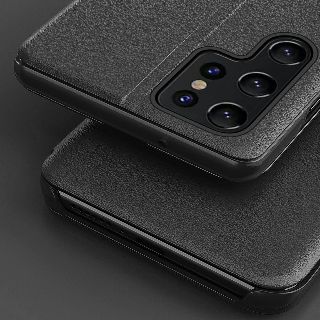 For Samsung Galaxy S25 Ultra Case View Window PU Leather Stand Cover