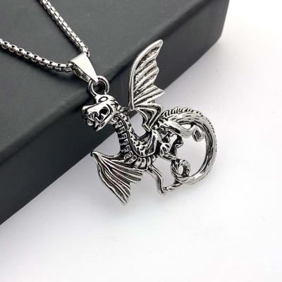 Винтажное готическое ожерелье с летающим драконом Diablo, креативное ожерелье-цепочка на шею со знаком зодиака в форме дракона, цепочка для свитера