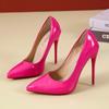 Women's Summer Plus Size Ultra High Heels Shoes Spring Casual Sharp Pointed Stiletto Solid Color Single Shoe 35-45