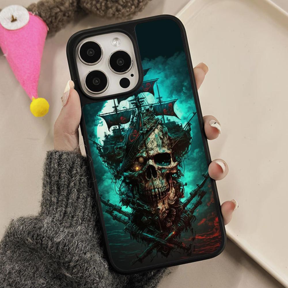 Пиратский Корсар Чехол для Мобильного Телефона для iPhone 17 16 15 14 13 12 11 Air Pro Max Plus Матовая Поверхность Цветной Чехол для Мобильных Телефонов Красивый