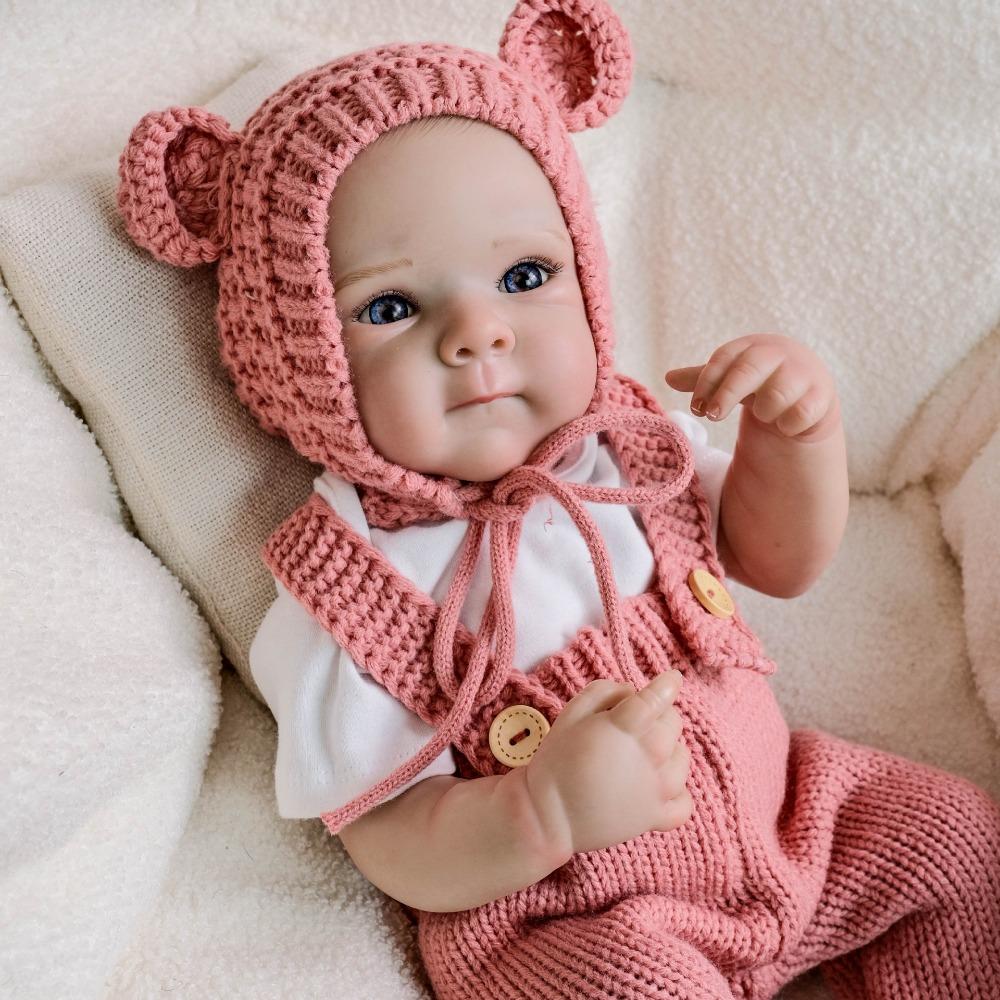 Real Looking Reborn Baby Girl Doll Bettie 18'' 48cm Full Body Silicone Vinyl Simulation Doll Handmade Exquisite 3D Painted Skin Newborn Dolls for Kids