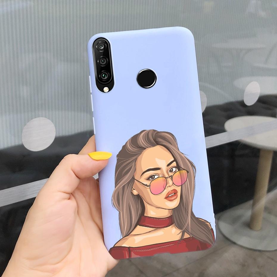 For Huawei P30 Lite Phone Case Flower Girl Pattern Soft Silicon Cover For Huawei P30 Pro Lite Case Cute Funda P 30 P30lite Cases