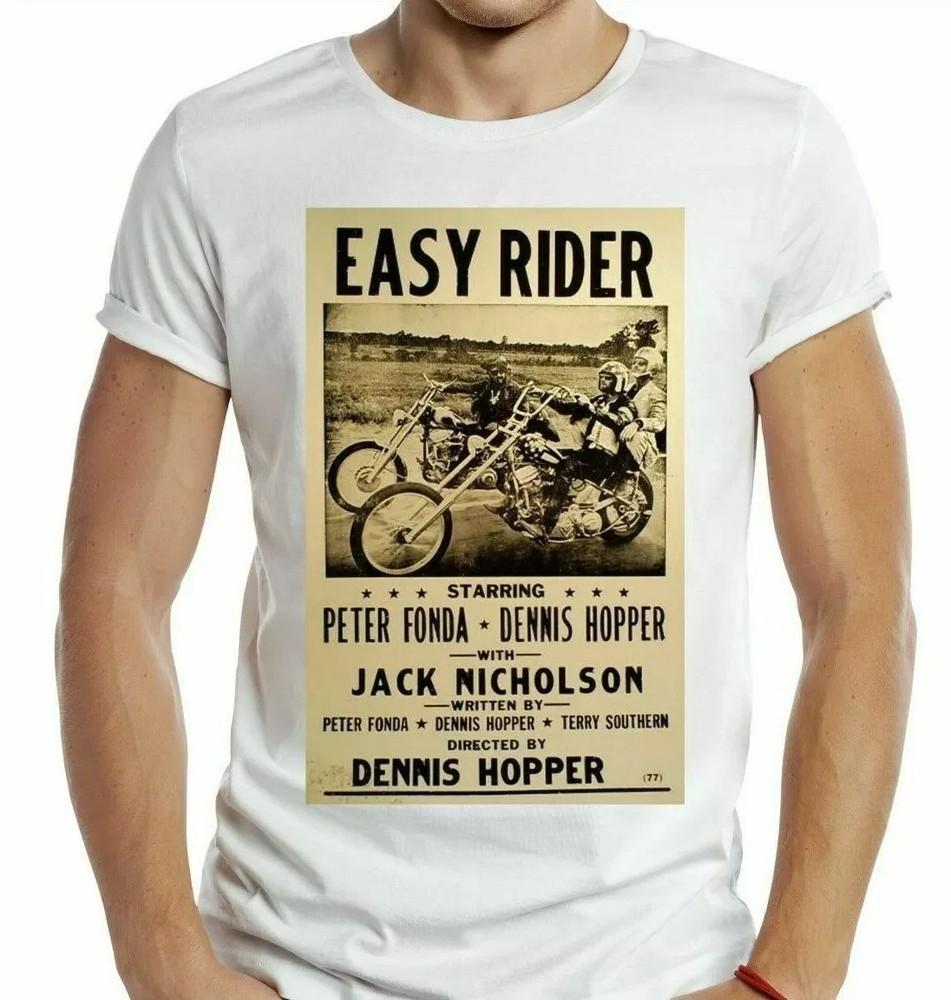 Футболка Easy Rider Ретро Крутой Подарок Футболка Кафе Рейсер Фильм 70-х Великобритания Унисекс Футболка