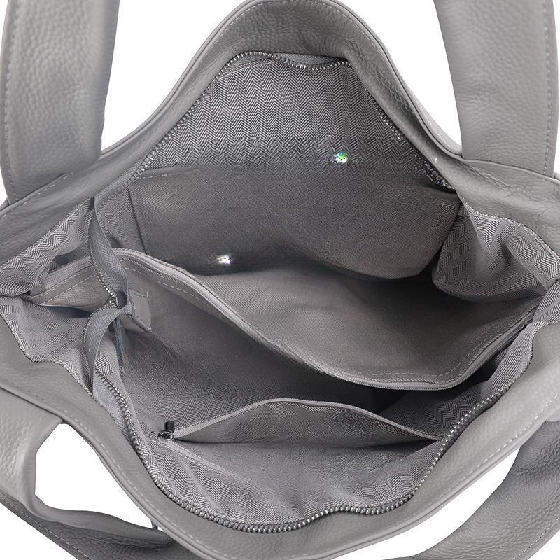 Новая сумка-тоут из мягкой натуральной кожи, женская сумка большой вместимости, простая сумка, повседневная сумка из коровьей кожи через плечо