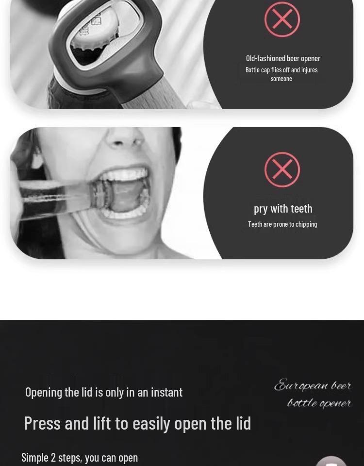 Автоматическая открывалка для пивных бутылок из нержавеющей стали с нажимным механизмом