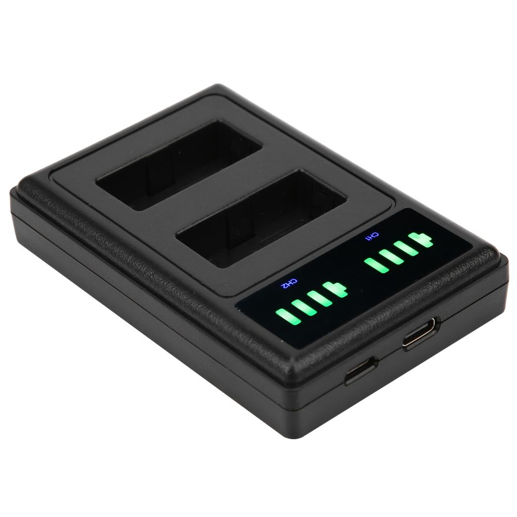 Micro/TypeC Dual Port Camera Double Display Dual Dock Charger for LPE17 Camera Battery