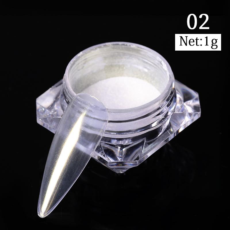 Silver Nail Glitter Powder Metallic Effect Pigment UV Gel Polish Flakes Dust Manicure Decoration Nails Accessories