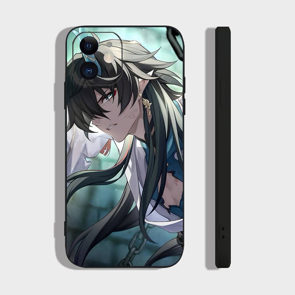Игровой чехол для телефона Genshin Impact с персонажем Имиббитор Лунэ Для IPhone 17 Air 16 15 14 13 Pro Max 11 12 Черный силиконовый чехол