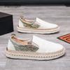 Fashion Summer Men's Woven Shoes Slip On Round Toe Casual Loafers Canvas Men Flat Fishmen Shoes Espadrilles Zapatos De Hombre Size39 44