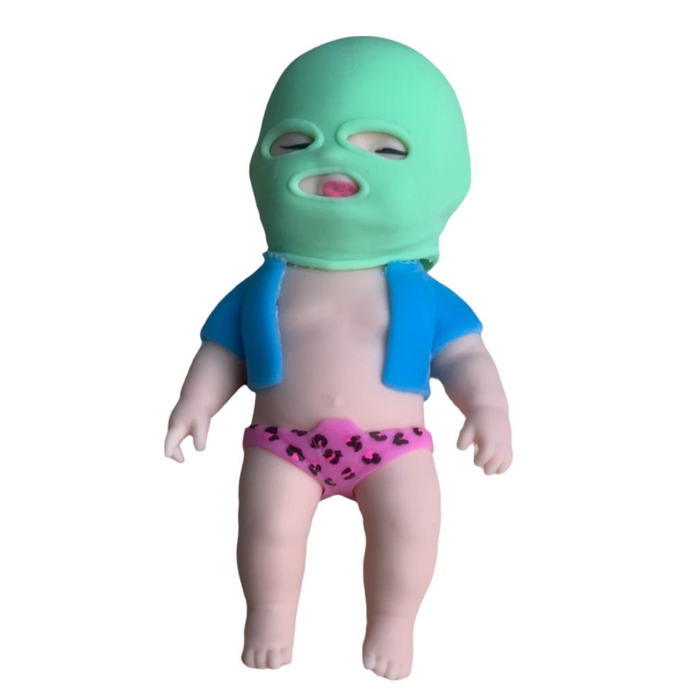 TPR Cartoon Fidget Toy Silicone Pinch Decompression Toy Masked Doll Squeeze Toy  Kids Tricky Doll