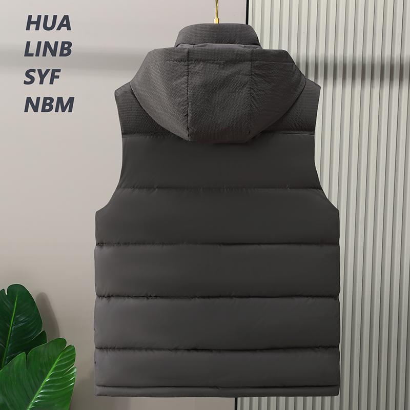 Plus Size S-8XL Autumn Sleeveless Jackets Men Waistcoat New Fashion Men's Warm Vest Hooded Korean Style Padded Coats