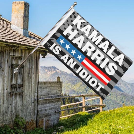 Флаг Камалы Харрис 2024 года 3x5 футов, флаг США для выборов, для внутреннего и наружного декора, ветроустойчивый патриотический баннер с медными пряжками для дома, двора, сада