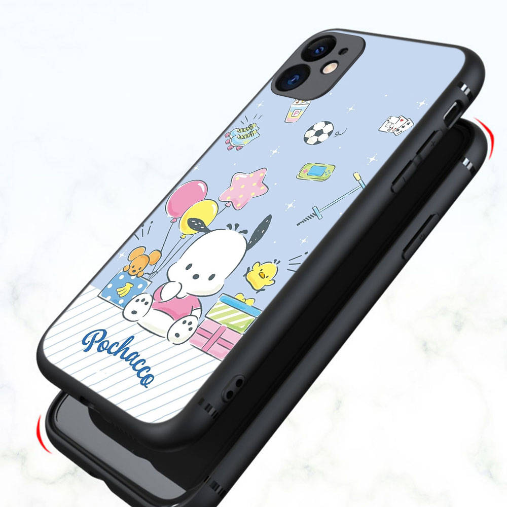 KT75 Cute Pochacco Case for Xiaomi Poco X6 X4 M5 M6 F5 F6 C65 C55 C50 C51 C40 Redmi Note 7 8 14C A3X 13C 12C 11 10A 9C Pro Black Sofe Cover