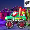 Outdoor Christmas Decorations Santa Claus Vehicle LED Lights Inflatable Model Toys Holiday Gift Props Indoor Party Xmas Decor