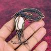 Pink Opal Gemstone Pendant Fish Pendant Copper Wire Wrapped Handmade Jewelry