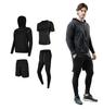 Sokure Compression Wear Simple Solid Color Training Short Sleeve and Tights Men's Set, Wear, Hoodie, T-Shirt, Shorts, (Size M, Black)