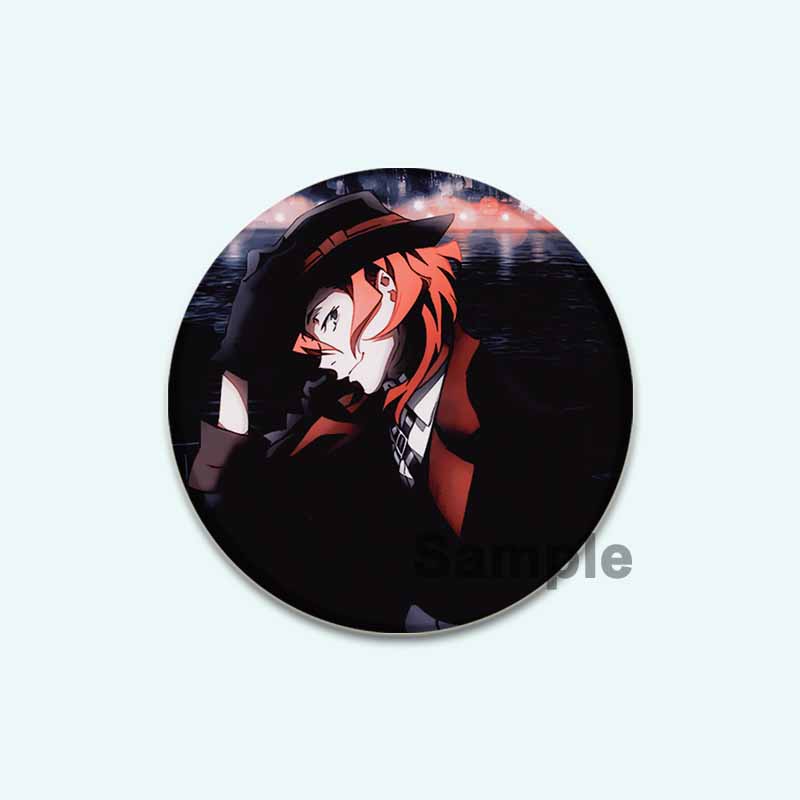 32/44/58 мм мультфильм бродячие собаки Банго HD печать брошь аниме значок вооруженное детективное агентство Дадзай Осаму круглая витрина броши булавка на лацкан ювелирные изделия
