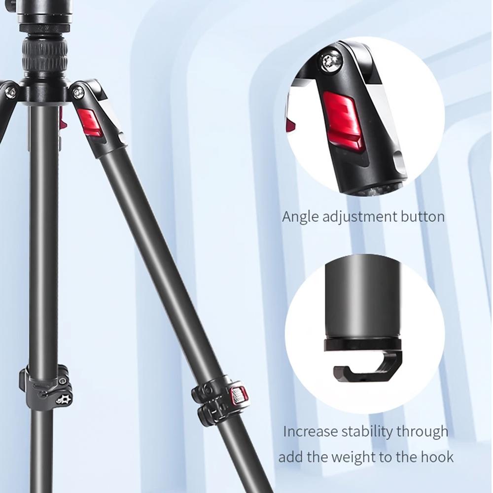 Miliboo MUFA-BK 62.6-inch Foldable Tripod Camera Stand with Fluid Tripod Head Aluminum Alloy 5kg/