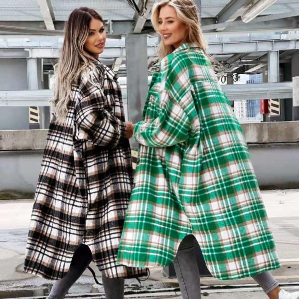 Модная винтажная женская блузка с цветными блоками, удлиненная блузка с длинным рукавом, свободная прямая верхняя одежда 2021 Fashion Tide