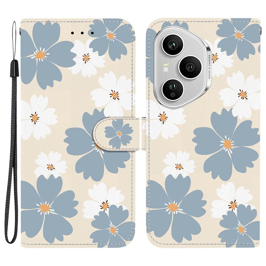 Для Honor 400 Pro 5G (Глобальный) Кожаный чехол-кошелек с принтом, подставка, чехол для телефона с ремешком