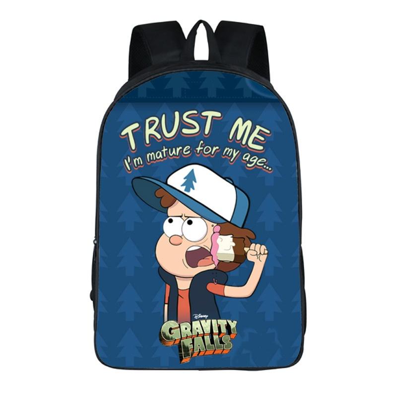 Мультяшный рюкзак Gravity Falls с прочной конструкцией и большой вместимостью для студентов