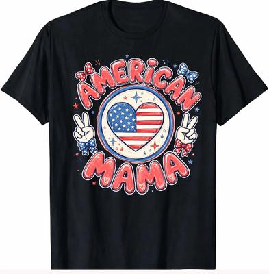 American Mama Patriotic Usa Flag Heart Unisex T Shirt 4Th Of July Gift