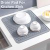 Yousheng Drain Pad Силиконовая верхняя крышка для плиты Легко чистится Удобный коврик для сушки посуды на столешнице для домашней кухни