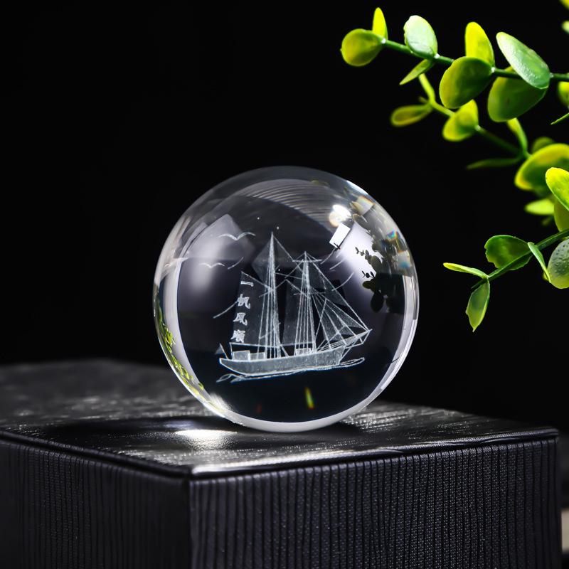 3D прозрачный хрустальный шар, облако, земля, звездное небо, шаровые украшения, поделки, подарки, офисные лазерные резные лунные украшения