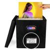 Record Holder Box Record Organizer Storage with Lid and Handle Home Album Decorative Box for 50 12-Inch Records Record Box