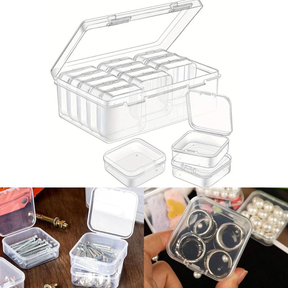 Plastic Transparent Storage Box DIY Earrings Storage Case Jewelry Storage Accessories