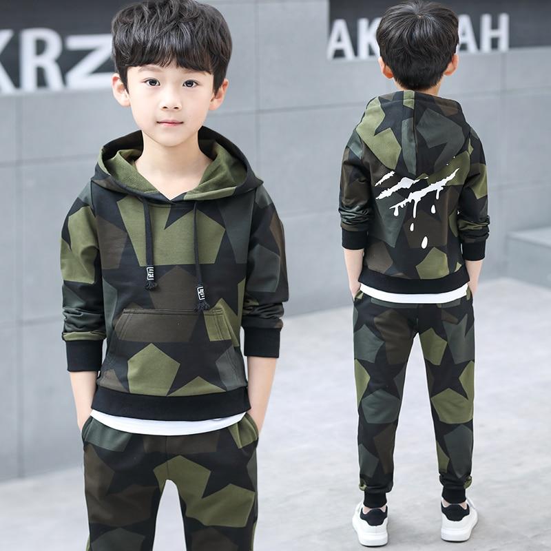 Teen Boys Clothes Set Kids Tracksuit Costume Hoodies Tops Pants Children Clothing Boys Outfits