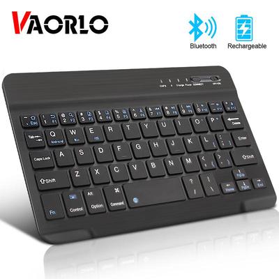 VAORLO Мини-беспроводная клавиатура Bluetooth-клавиатура для iPad, телефона, планшета, резиновые колпачки для клавиш, перезаряжаемая клавиатура для Android, ios, Windows
