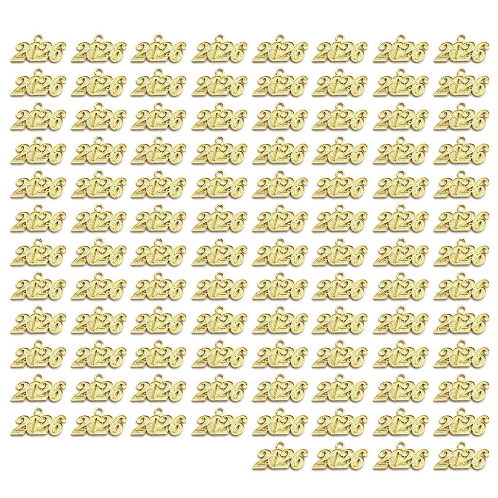 100 шт. Блестящий Год 2026 Металлический Шарм Подвеска для рукоделия Идеально подходит для проектов ручной работы и наборов для изготовления выпускных подарков