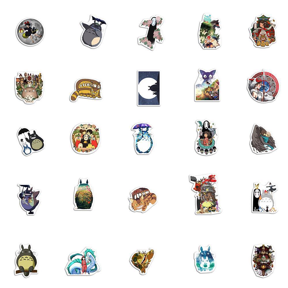 10/50/100 шт., наклейки с героями мультфильмов Ghibli Хаяо Миядзаки, водонепроницаемые наклейки «сделай сам», цветочное растение, набор наклеек для водяной чашки, ноутбука, скрапбукинга, дневника, наклейки