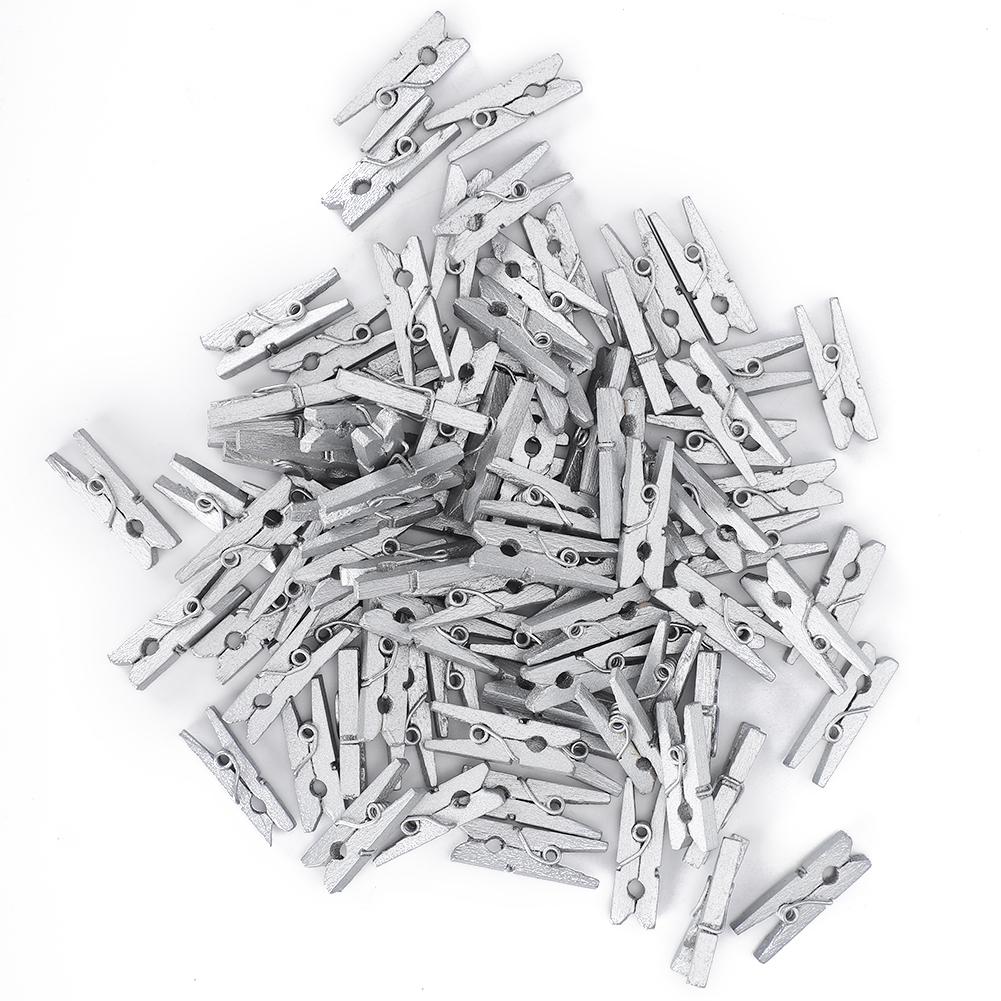 300 шт. Мини деревянные зажимы для украшения, прищепки для фотобумаги, скрапбукинга, домашнего офиса