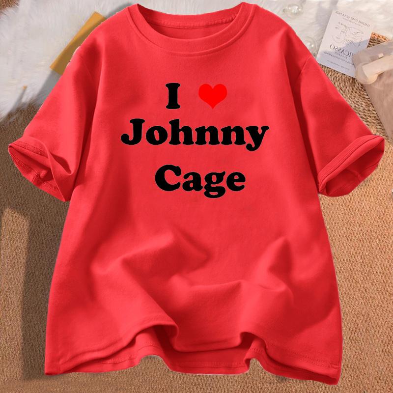 Мужская хлопковая футболка I Love Johnny Cage с короткими рукавами, мужская одежда унисекс, уличная одежда, футболки с рисунком, мужская одежда большого размера
