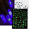 DIY Spider Web Sliders Decals Manicure Glow In The Dark Luminous Halloween Nail Stickers 3D