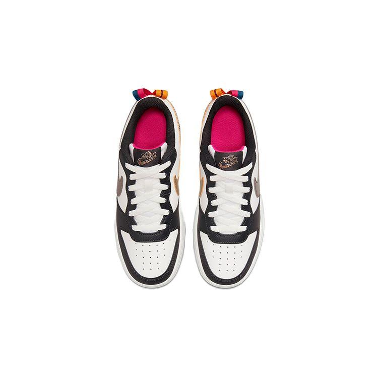 Nike Детские кроссовки Court Borough Low 2 SE GS Summit White Pink Prime Off-Noir Metallic-Pewter DJ0040-100