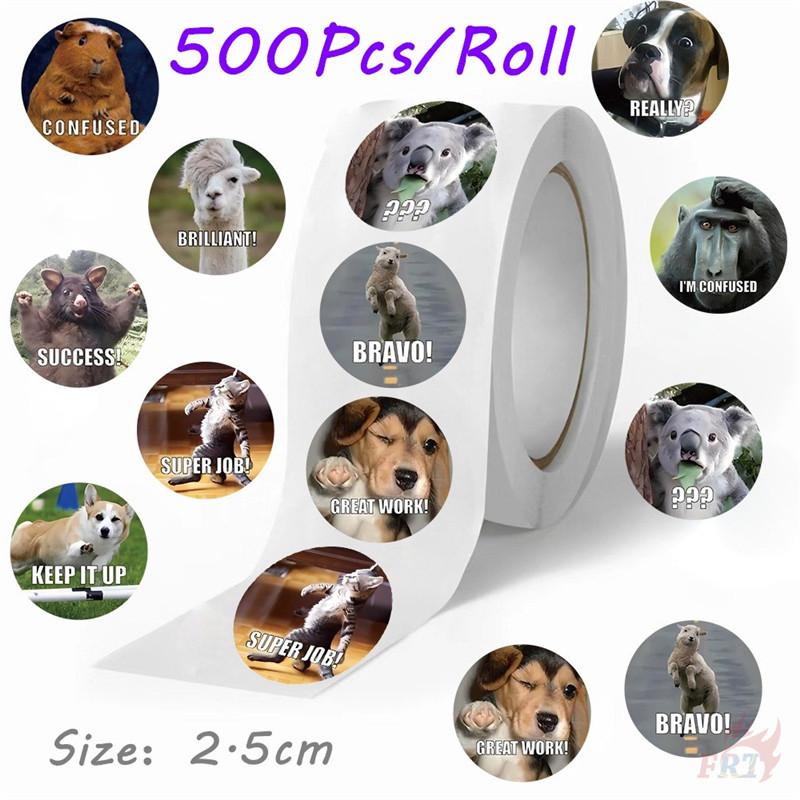 500 шт./рулон забавные животные эмодзи и вдохновляющие слова детские награды наклейки - DIY скрапбукинг альбом декор запечатывание этикетки наклейки
