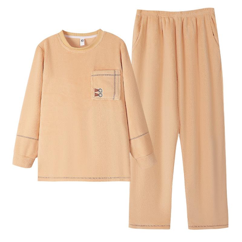 Coral Fleece Pajamas Women Winter Autumn And Winter Thickened Warm Winter Flannel Fleece Loungewear