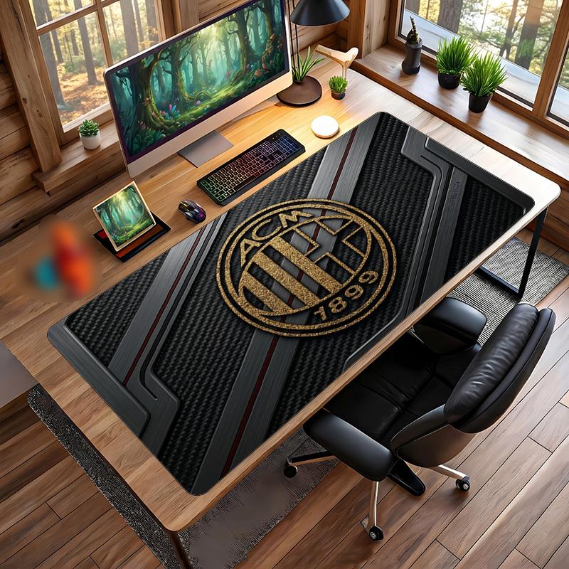 Большой коврик для мыши с принтом AC Milan, нескользящий мягкий резиновый игровой коврик для стола, декор для офисного ноутбука компьютера