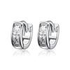 BAMOER Genuine 925 Sterling Silver Dazzling Cubic Zircon Geometric Small Stud Earrings for Women Sterling Silver Jewelry SCE515