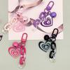 Cute Glitter Love Heart Keyring Phone Chain Acrylic Pendant Keychain For Anti-Lost Chain Hanging Jewelry