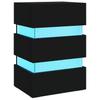 Szafka Nocna Z Led, Czarna 45X35X67 Cm, Materiał Drewnopochodny